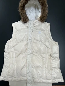 Predator Down Puffer Hooded Vest Women's Size Large White - Picture 1 of 14