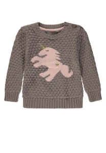 1842027-6640 Kanz Suéter Shining Star 1/1 brazo suéter de punto con gris unicornio - Imagen 1 de 3