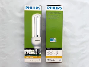 Philips 2 Essential Energy Saver 23W 1460 lm E27 2700K Warm White 240V Bulb - Picture 1 of 1