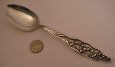Whiting LILY OF THE VALLEY Sterling Silver 8.25" Table Serving Spoon ANTIQUE ~