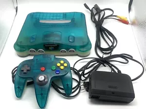 【TESTED 】Nintendo 64 console Clear Blue Console Region Free Japan Limited - Picture 1 of 17