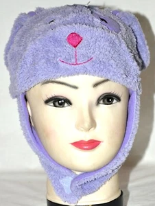 Minky Accessories Soft Fleece Lined Purple Puppy Dog Animal Kids Hat - Picture 1 of 2