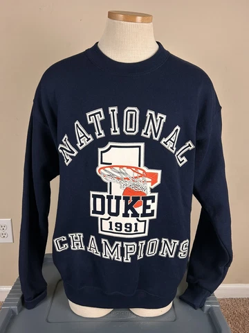 Vintage Duke Blue Devils 1991 National Champions Soffe Crew Sweatshirt Men’s XL Cover