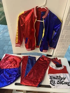 Harley Quinn Daddy’s Little Monster Kid Costume Large 7-8 Jacket Shorts Pants  - Picture 1 of 16