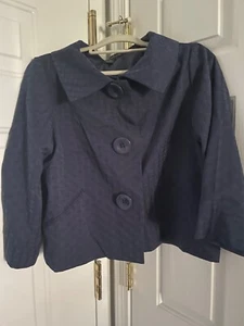 Willi Smith Womens Wool Jacket Blue Blazer Elegant Dressy Size 10 - Picture 1 of 2