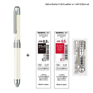 Zebra Sharbo X SL5 Leder weiß Multistift Set mit 0,5 schwarz & roten Minen + Bleistift - Bild 1 von 12