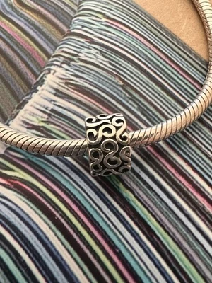 Original Pandora Abstraktes Muster Charm Clip Stopper 925er Silber - Bild 1 von 4