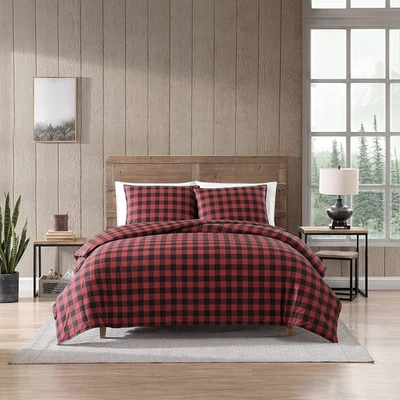 - Queen Comforter Set, Cotton Reversible Bedding, Buffalo Plaid Home Decor for A Foto 1 de 4