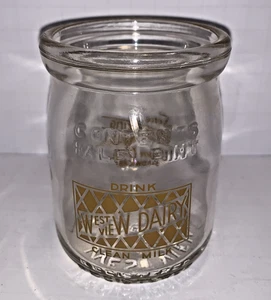 Botella de leche vintage de media pinta años 40 West View Dairy Souderton vidrio transparente - Imagen 1 de 10