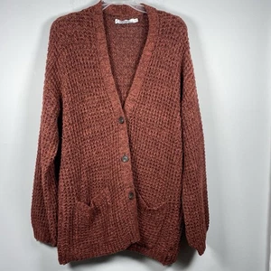 Arpeggio Knitwear Damen XL Rost Knopfleiste Strickjacke Langarm Taschen - Bild 1 von 7
