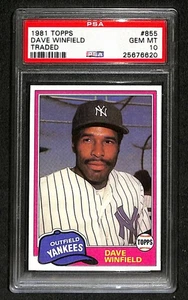 1981 Topps Traded #855 Dave Winfield New York Yankees HOF - PSA 10 GEM MINT - Picture 1 of 2