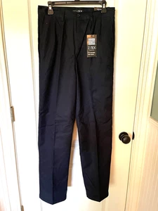 Z-Tex International Herren Twill Hose Größe 30 x 32 marineblau plissiert vorne neu mit Etikett - Bild 1 von 4