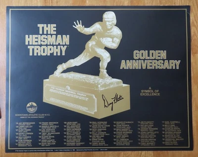 Rare HEISMAN TROPHY GOLDEN ANNIVERSARY DOUG FLUTIE signed BC Eagles Poster COA - Image 1 of 3