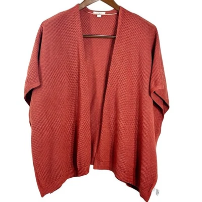 LOFT Mujer Cárdigan Naranja Capa Poncho Mangas Cortas Suéter Abierto Talla XS/S Foto 1 de 4