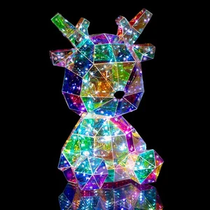 31cm Light Up Iridescent Reindeer Perfect Christmas Decoration For Your Home - Picture 1 of 7
