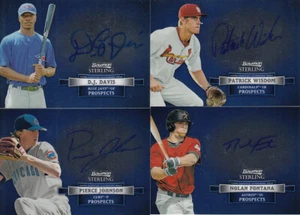 4 2012 Bowman Sterling autographs D.J. Davis Nolan Fontana Pierce Johnson Wisdom - Picture 1 of 1