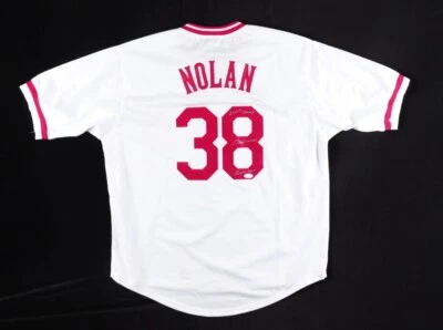 Gary Nolan Autographed Jersey JSA COA Cincinnati Reds HOF 2 Inscriptions! - Image 1 of 3