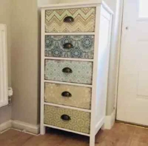 Shabby Chic Tallboy White Vintage Furniture Tall Chest Drawers Side Cabinet Unit - Picture 1 of 5