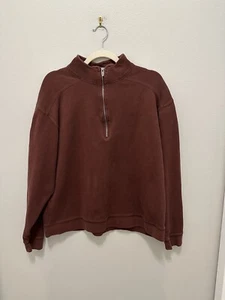 Sudadera Pullover Wolverine Granate 1/4 Cremallera Cuello Logo Talla Grande - Imagen 1 de 11