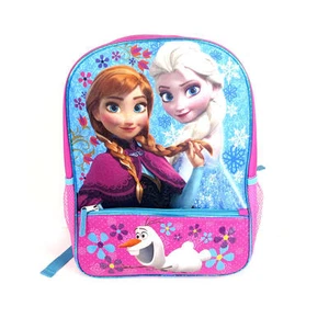 Disney Princess Frozen Backpack Adjustable Straps Pink Bookbag Elsa Anna Olaf - Picture 1 of 6