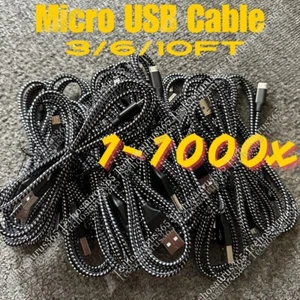 Micro USB to USB A Cable Android Charger Braided Cord For Samsung Google LG LOT - Picture 1 of 8