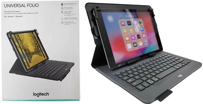 Logitech Universal Folio Keyboard Case Fits iOS Android & Windows Tablets 9-10" - Image 1 of 4