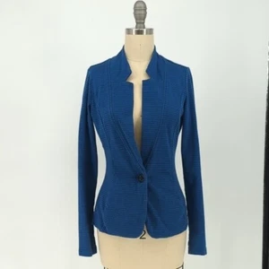 Calson Striped Knit Blazer Blue XS preppy Business casual hipster retro classic - Picture 1 of 7