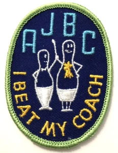 VTG AJBC Bowling Patch - I Beat My Coach - Picture 1 of 2