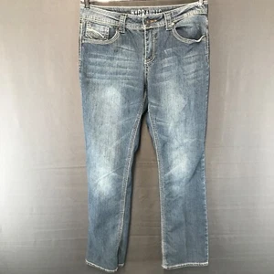 Women's Hydraulic Denim Jeans  Dark Blue Wash Distressed - Size 10 - Picture 1 of 19