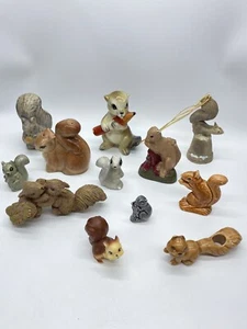 Lot of 12 Vintage Various Small Squirrel Figurines All Have Defect See Details - Picture 1 of 12