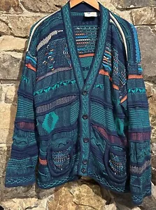 Vintage COOGI Australia Knit Cardigan Sweater Men’s XL Notorious Biggie RARE - Picture 1 of 17