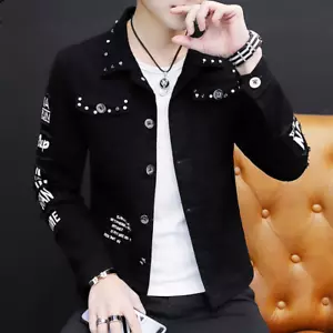 Spring And Autumn Jeans Coat Men's Korean-style Fashion Students Handsome Jacket - Picture 1 of 16