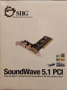 NEW SIIG SoundWave 5.1 PCI Sound Card, Digital 5.1 Surround Sound, IC10012-S2 - Picture 1 of 3