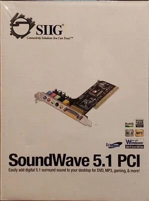 NEW SIIG SoundWave 5.1 PCI Sound Card, Digital 5.1 Surround Sound, IC10012-S2 - Image 1 of 3