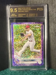 2022 Topps Chrome #200 Mike Trout 2/299 Purple Speckle Refactor - Picture 1 of 2