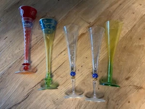 5 x Sektgläser Sektflöten Gläser bunt Design - Bild 1 von 5