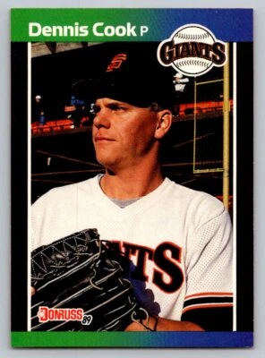 1989 Donruss # 646 - Dennis Cook - San Francisco Giants - Image 1 of 2