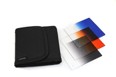 Gradual Blue Orange Gray 3PCS Square Filter Set for Cokin P Series+3 Slots Case - Image 1 of 2