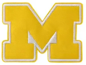 University of Michigan Wolverines Yellow embroidered Iron on patch - Picture 1 of 1