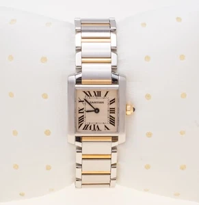 Cartier Tank Francaise Watch 20 mm Yellow Gold & Steel, Cartier Service & Box - Picture 1 of 6
