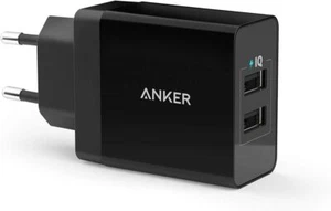 Anker 24W 2-Port USB Ladegerät mit PowerIQ Technologie (Schwarz) - Bild 1 von 7