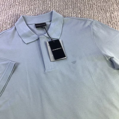 Polo Emporio Armani Para Hombres Viaje Esencial Manga Corta Azul Perla Talla M Nuevo con Etiquetas Foto 1 de 4