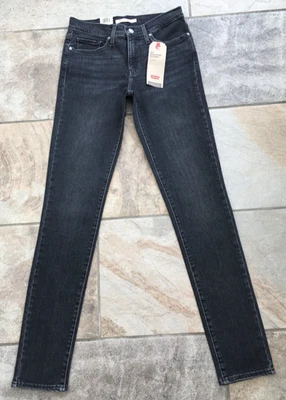 BNWT Womens Levi's 311 Shaping Skinny Dark Grey Stretch Denim Jeans - W27 L32 - Image 1 of 4