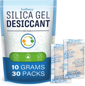 Silica Gel 30 Pacchetti 10G Ad Ogni Confezione Silica Gel Riutilizzabile E Sicur - Foto 1 di 12
