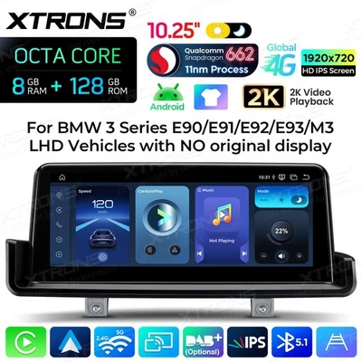 For BMW 3 Series E90 Android 14 10.25" Car Screen Upgrade GPS CarPlay 8+128GB 4G - Image 1 of 4