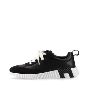 Hermès Bouncing Leather & Suede Sneakers 37 Ladies' Black - Picture 1 of 12