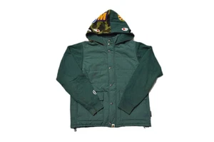A BATHING APE Shark Hoodie Jacket XL Green Nylon Cotton Polyester Used - Picture 1 of 3