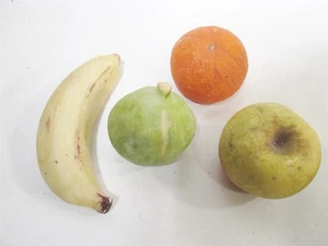 4 Higos Italianos Antiguos Piedra Fruta Tamaño Natural Manzana Plátano Naranja - Imagen 1 de 9