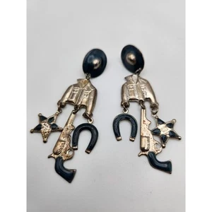 Vintage Western revolver Dangling earrings - Picture 1 of 6