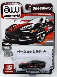 Auto World Speedway Exclusive 2010 Chevy Corvette Z06 Red Black 1/64 Diecast New - Picture 1 of 9